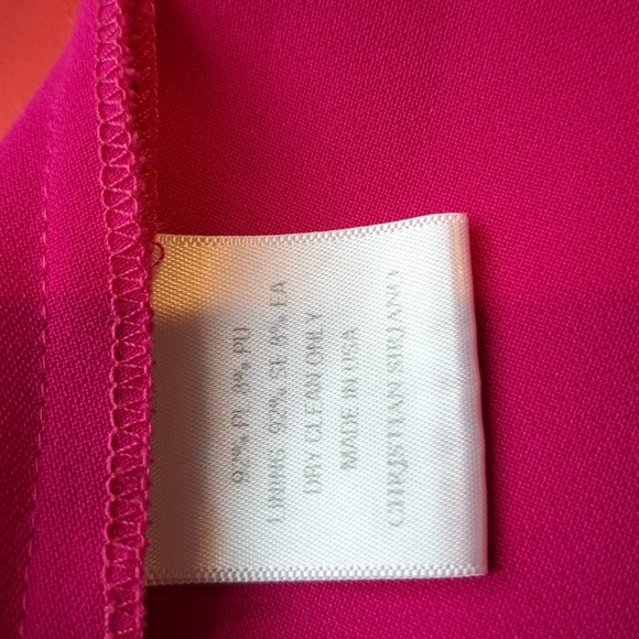 Christian Siriano - Asymmetrical Pink Shoulder Tie Midi Dress (Pink/Orange) - Picture 6 of 9